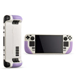 Steam Deck Case Cowhide Wrap Leather Grip Hard Shell Stand White purple - Tophatter Daily Deals