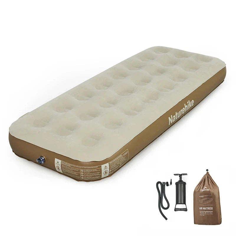 Camping Air Mattress PVC Inflatable Bed Khaki Camping & Hiking - Tophatter Daily Deals