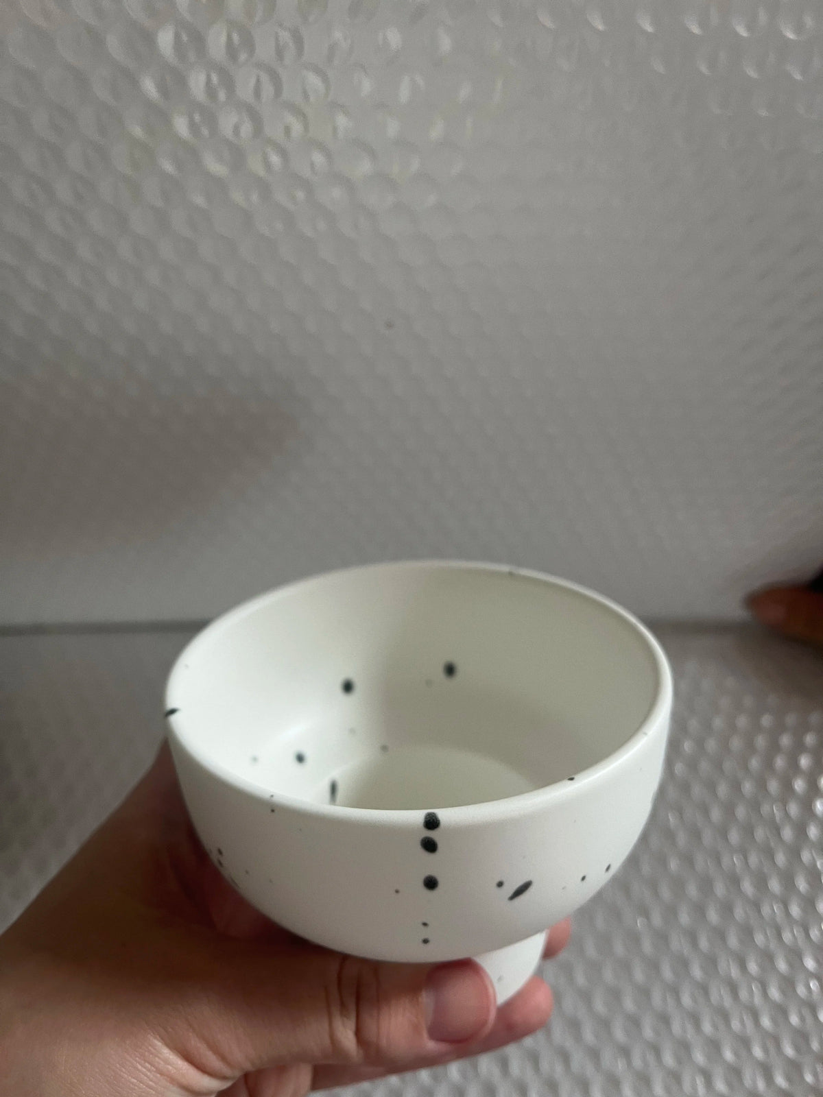 Ceramic Bowl 4 Inch Speckled White Retro Microwave Safe - Tophatter Daily Deals