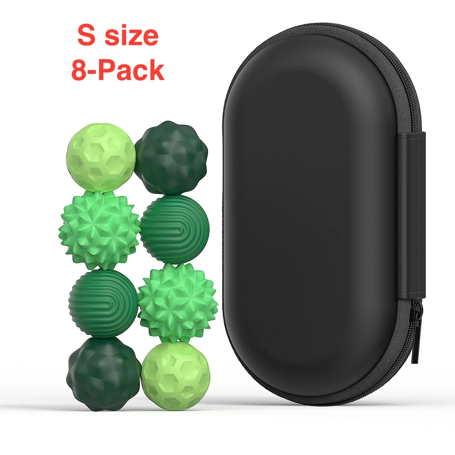 Silicone Magnetic Sensory Balls Fidget Toy Stress Relief S 8-pack Green - Tophatter Daily Deals