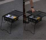 IGT Outdoor Table Unit Basket Storage Net Cage Silver Camp Furniture - Tophatter Daily Deals