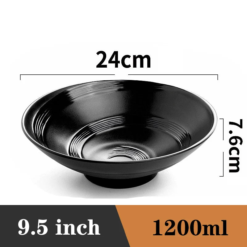 Ramen Bowl Black Plastic Japanese Style Noodle Bowl 195 9.5 inch - Tophatter Daily Deals
