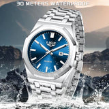 Quartz Watch Stainless Steel Waterproof Luminous Wristwatch - Tophatter Daily Deals