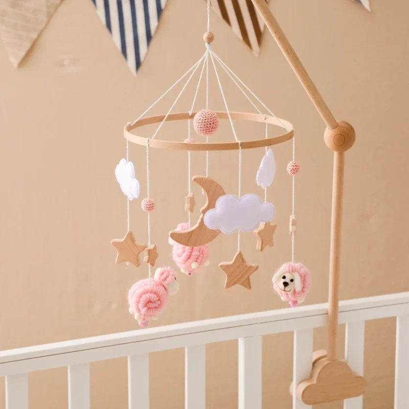 Baby Crib Mobile Wooden Musical Newborn Sensory Toys - Tophatter Daily Deals