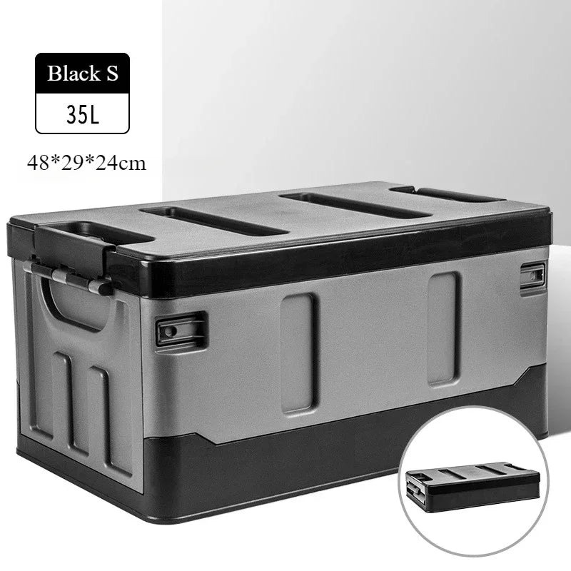 Foldable Camping Storage Box Waterproof Black Camp Furniture - Tophatter Daily Deals
