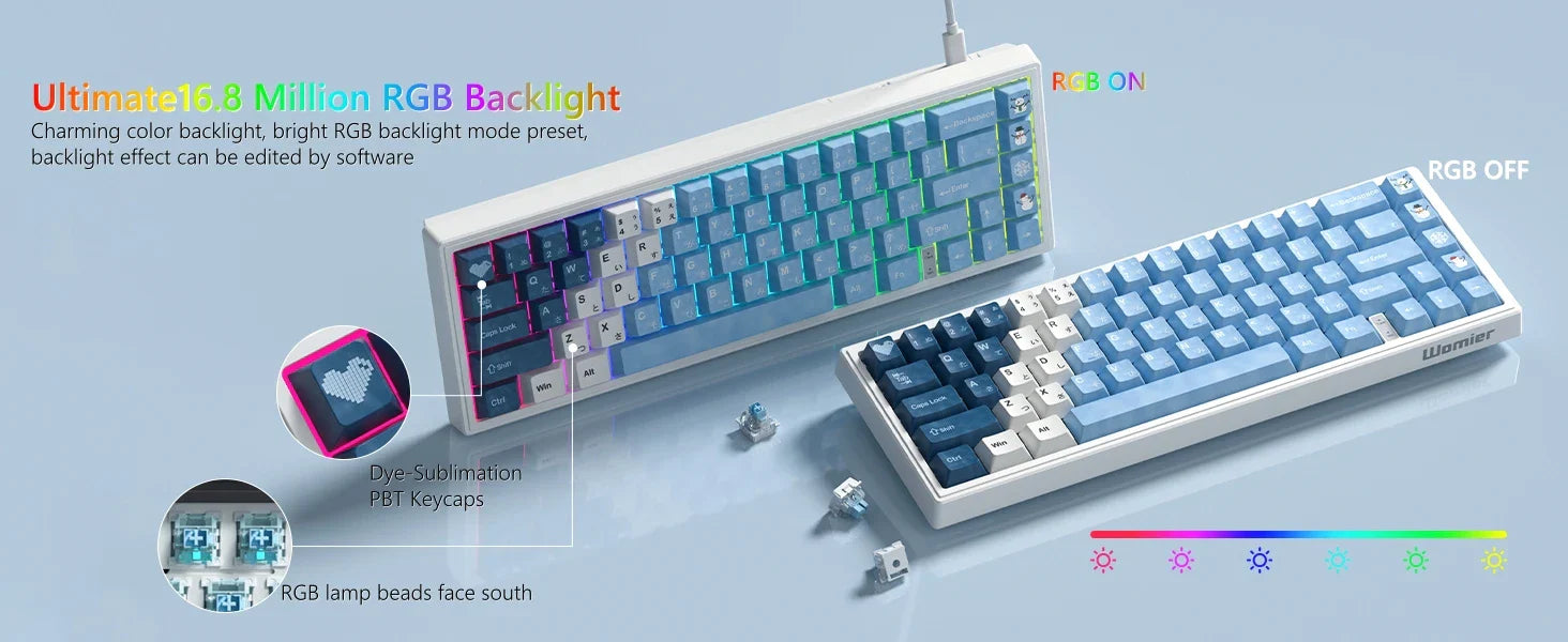 Mechanical Keyboard 68-Key Hall Effect RGB Wired Compact - Tophatter Daily Deals