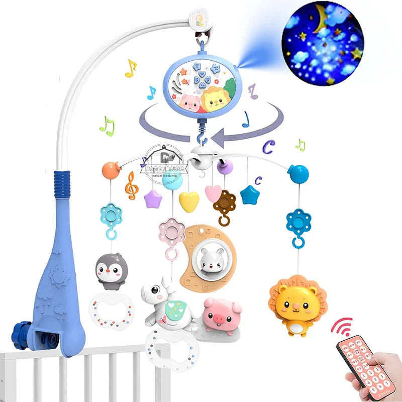 Crib Mobile Remote Music Light Newborn Sensory Toys - Tophatter Daily Deals