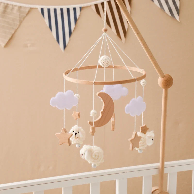 Baby Crib Mobile Wooden Musical Newborn Sensory Toys - Tophatter Daily Deals