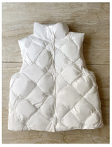 Insulating Women Puffer Vest - Boxy Quilt Polyfill Winter - Tophatter Daily Deals