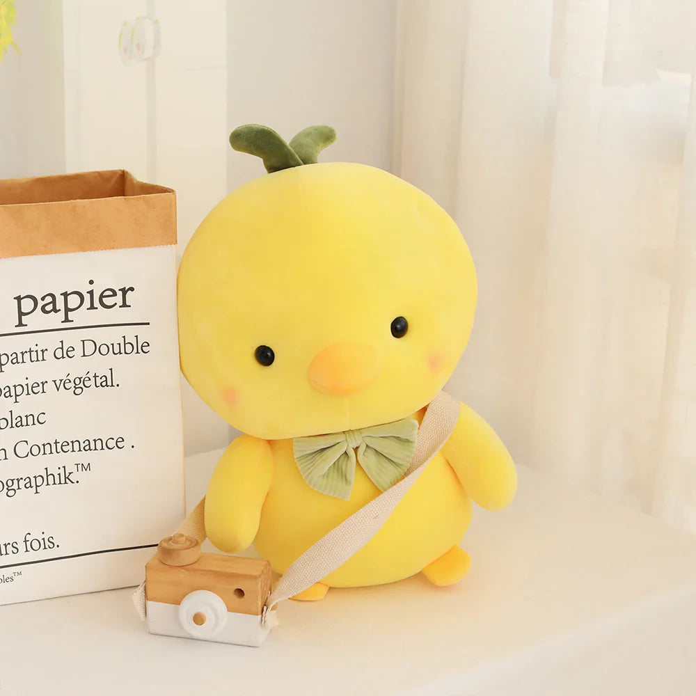 Yellow Chick Chicken Plush Green Bowtie Animals - Tophatter Daily Deals