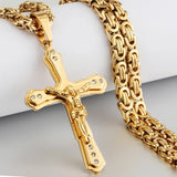 Men's Gold Cross Pendant Necklace Necklaces - Tophatter Daily Deals