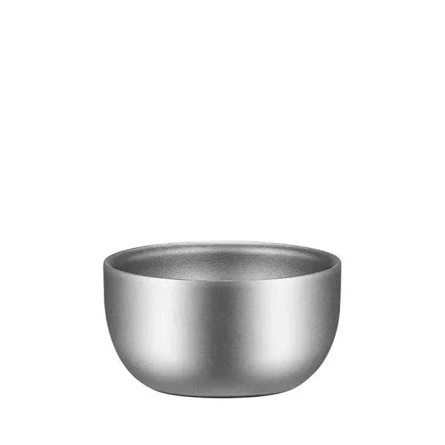 Pure Titanium Double Layer Tea Cup 50ml Camping Set Natural color - Tophatter Daily Deals