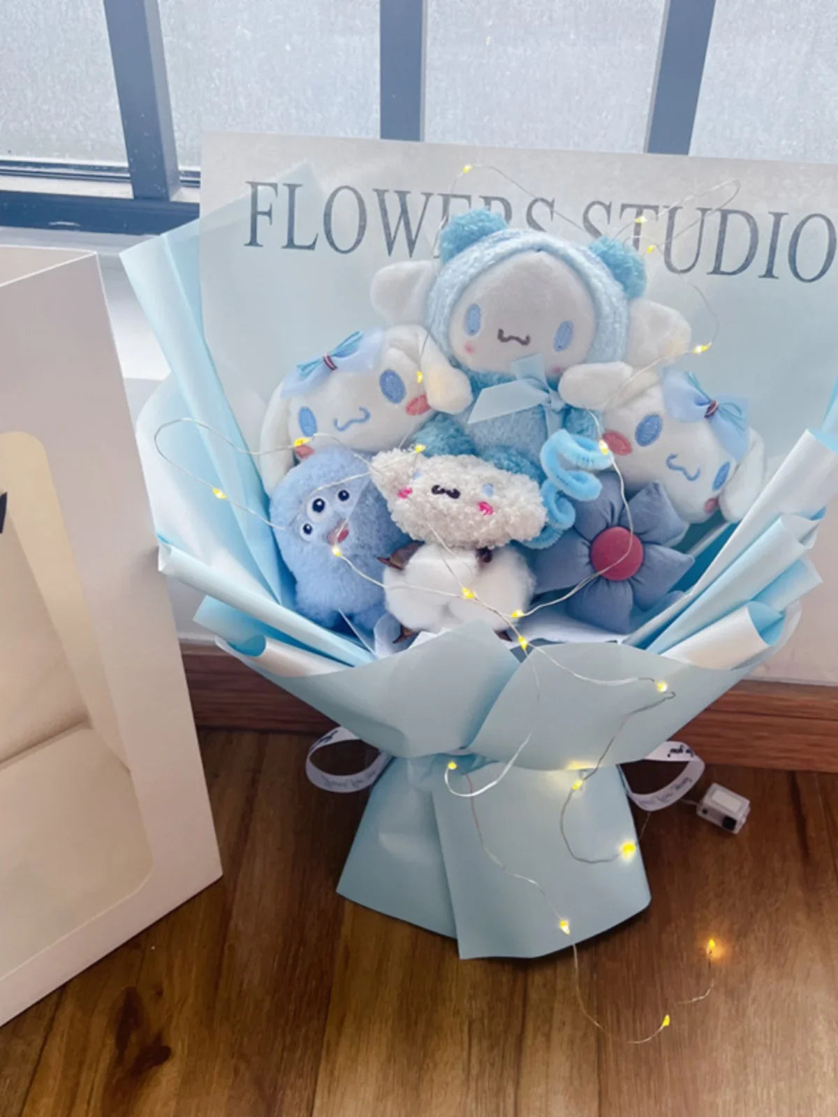 Kawaii Sanrio Kuromi Cinnamoroll Plush Bouquet Cinnamoroll Blue (No LED) Flowers - Tophatter Daily Deals