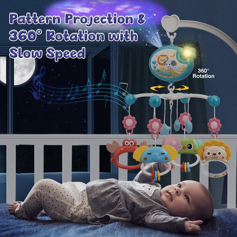 Musical Baby Mobile Projection Remote Newborn Sensory Toys - Tophatter Daily Deals