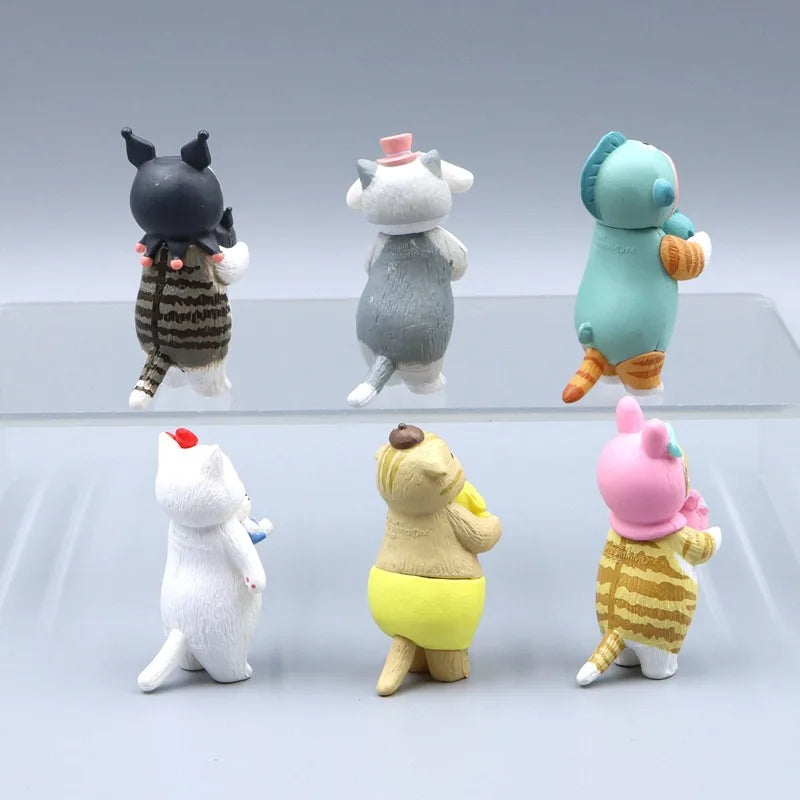 Mofusand x Sanrio Mini Kawaii Figure Set Shark Cat Kuromi Hello Kitty Hangyodon Anime - Tophatter Daily Deals