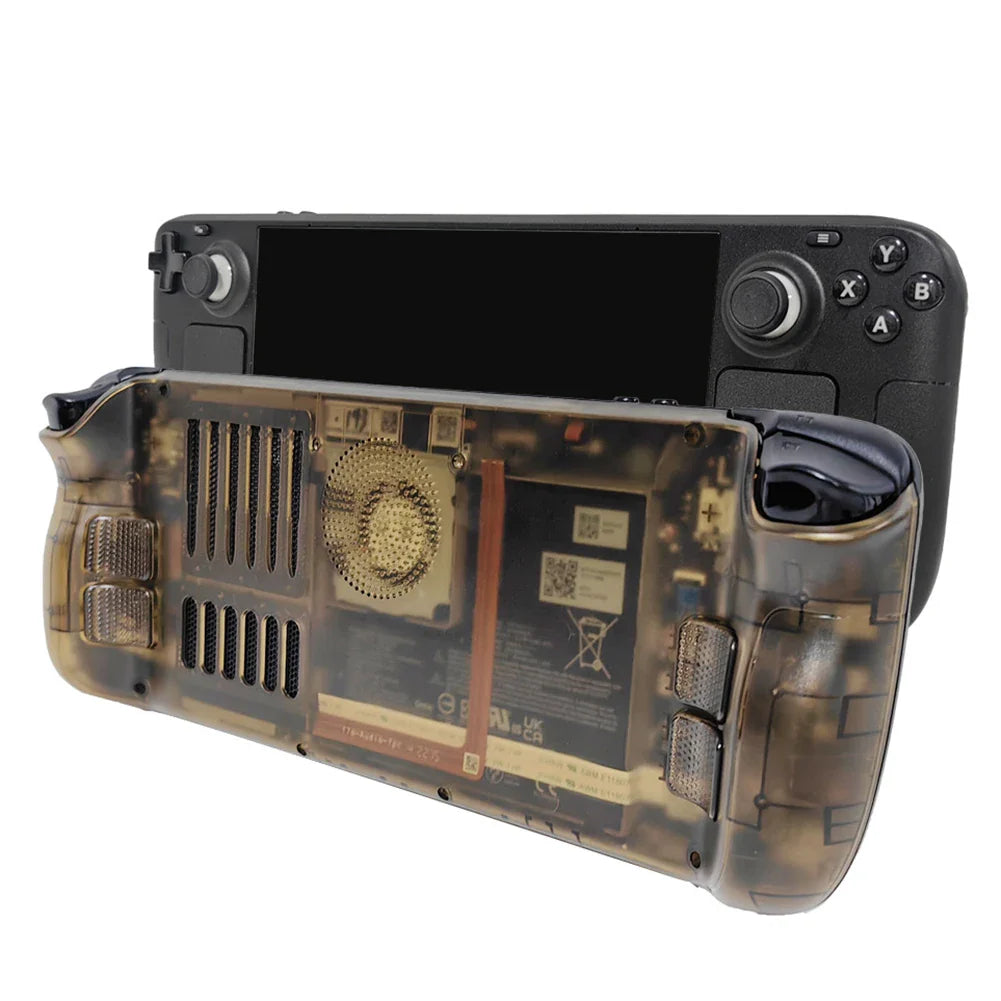Steam Deck Clear Cooling Back Cover With Stand Bracket Transparent Brown - Tophatter Daily Deals
