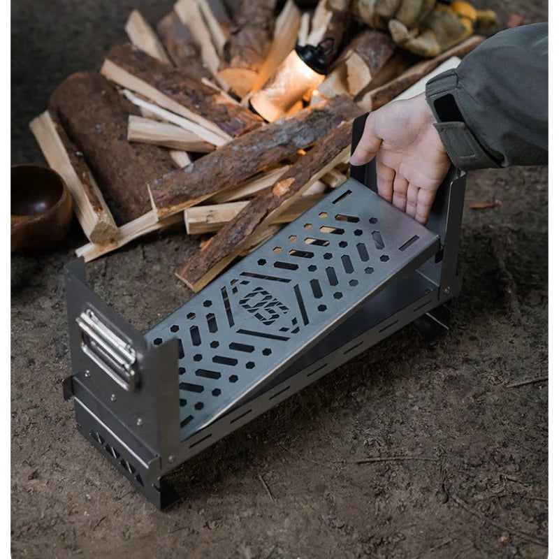 Foldable Secondary-Burn Camping Stove Silver Camp Cooking - Tophatter Daily Deals