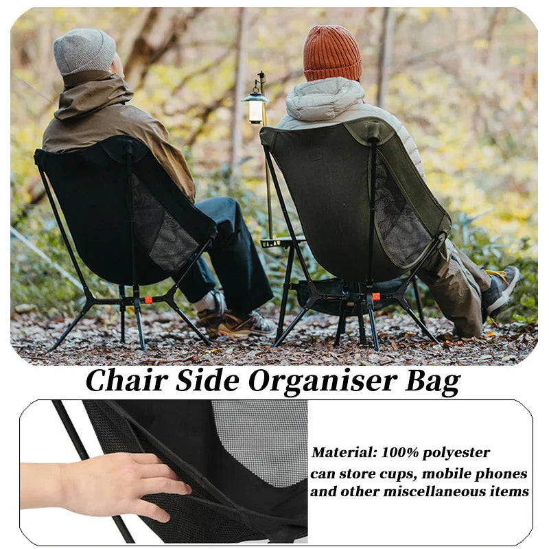 Portable Folding Camping Chair Black Camp Furniture - Tophatter Daily Deals