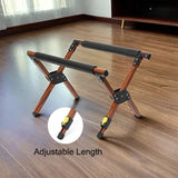 Folding Camping Stand Adjustable Anti-Slip Brown Camp Furniture - Tophatter Daily Deals