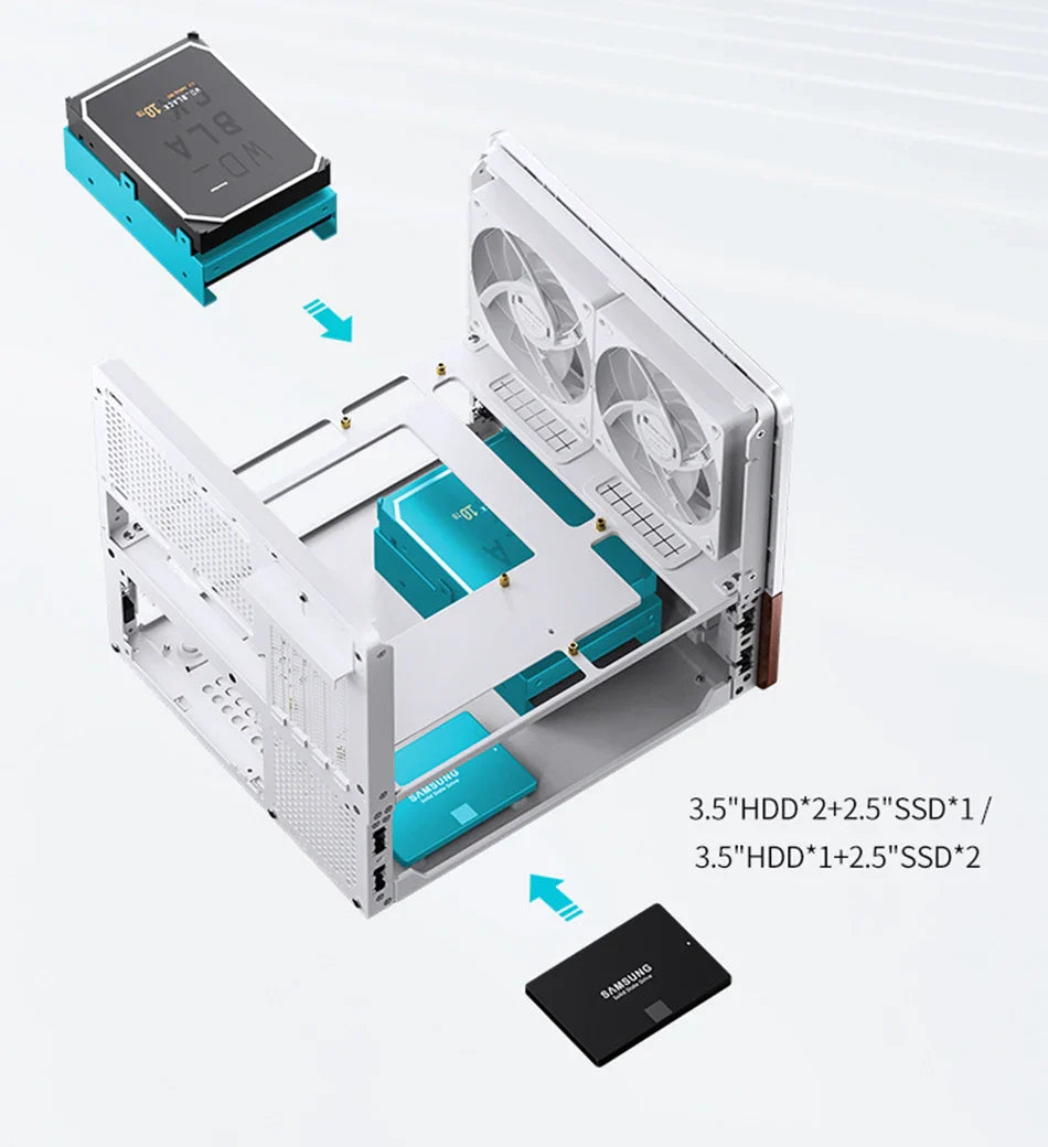 Mini ITX MicroATX PC Case Sea View Glass Compact Gaming - Tophatter Daily Deals