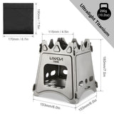 Compact Folding Titanium Wood Stove Silver Camp Cooking - Tophatter Daily Deals