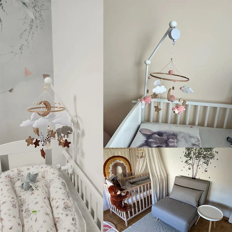 Wooden Crib Mobile Bracket Newborn Sensory Toys Soothing - Tophatter Daily Deals