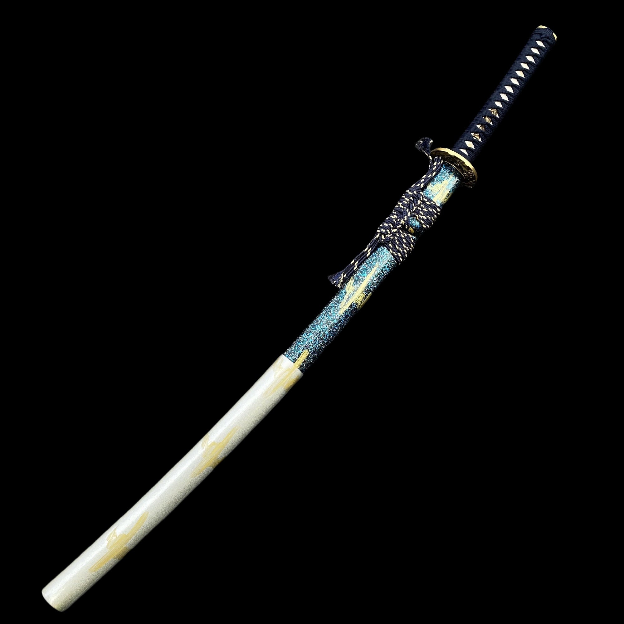 Plum Blossom Tsuba Red Damascus Steel Samurai Katana - Tophatter Daily Deals