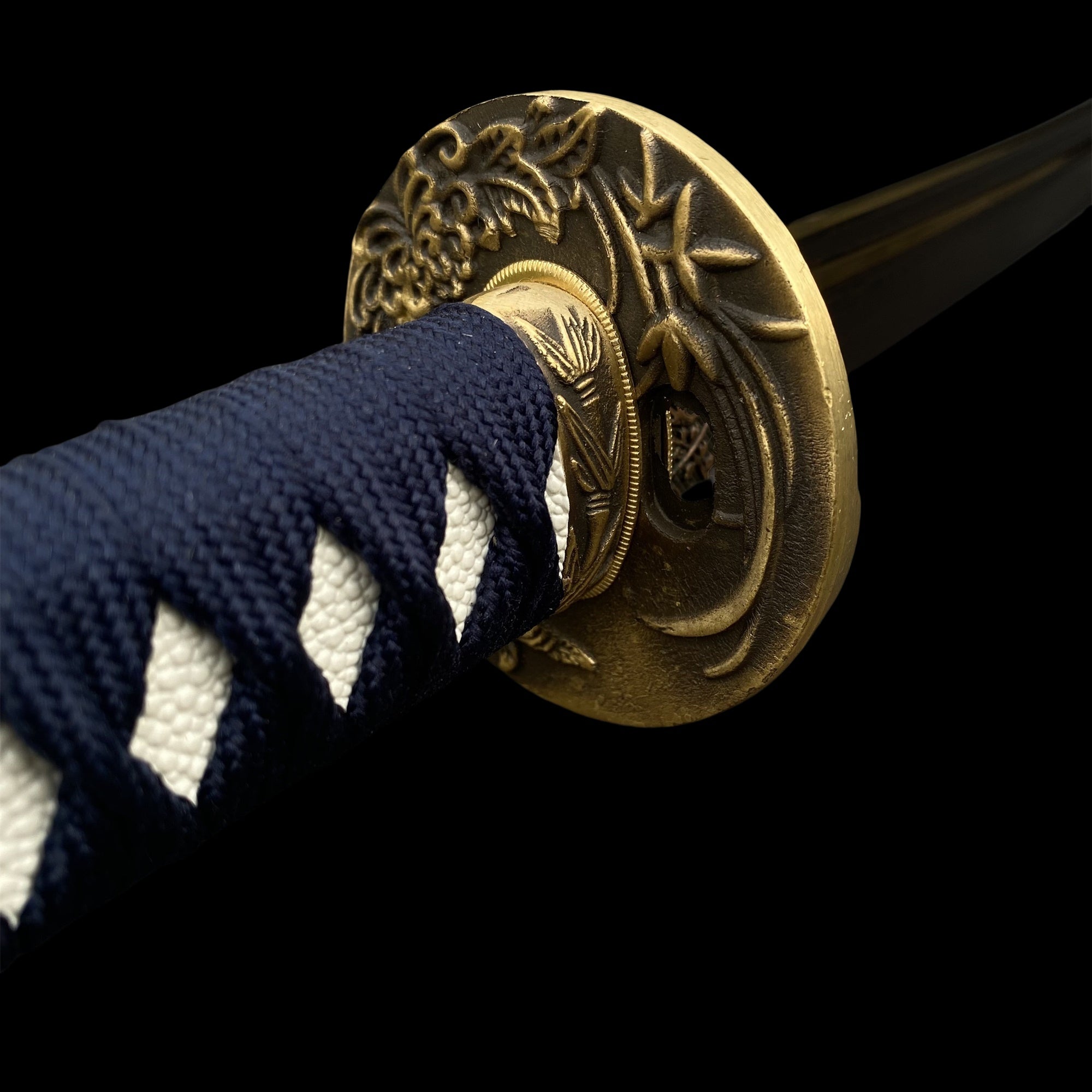 Plum Blossom Tsuba Red Damascus Steel Samurai Katana - Tophatter Daily Deals