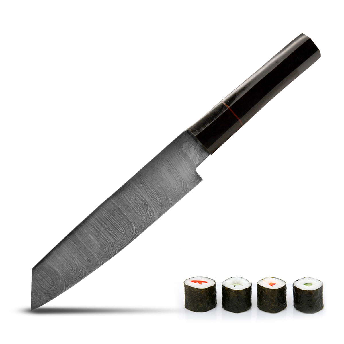13 Inch Handmade Damascus Steel Chef Knife with Sheath and Sharpening Tool - TOPHATTER'S ARMORY DEALS Collectible Weapons - Tophatter Daily Deals