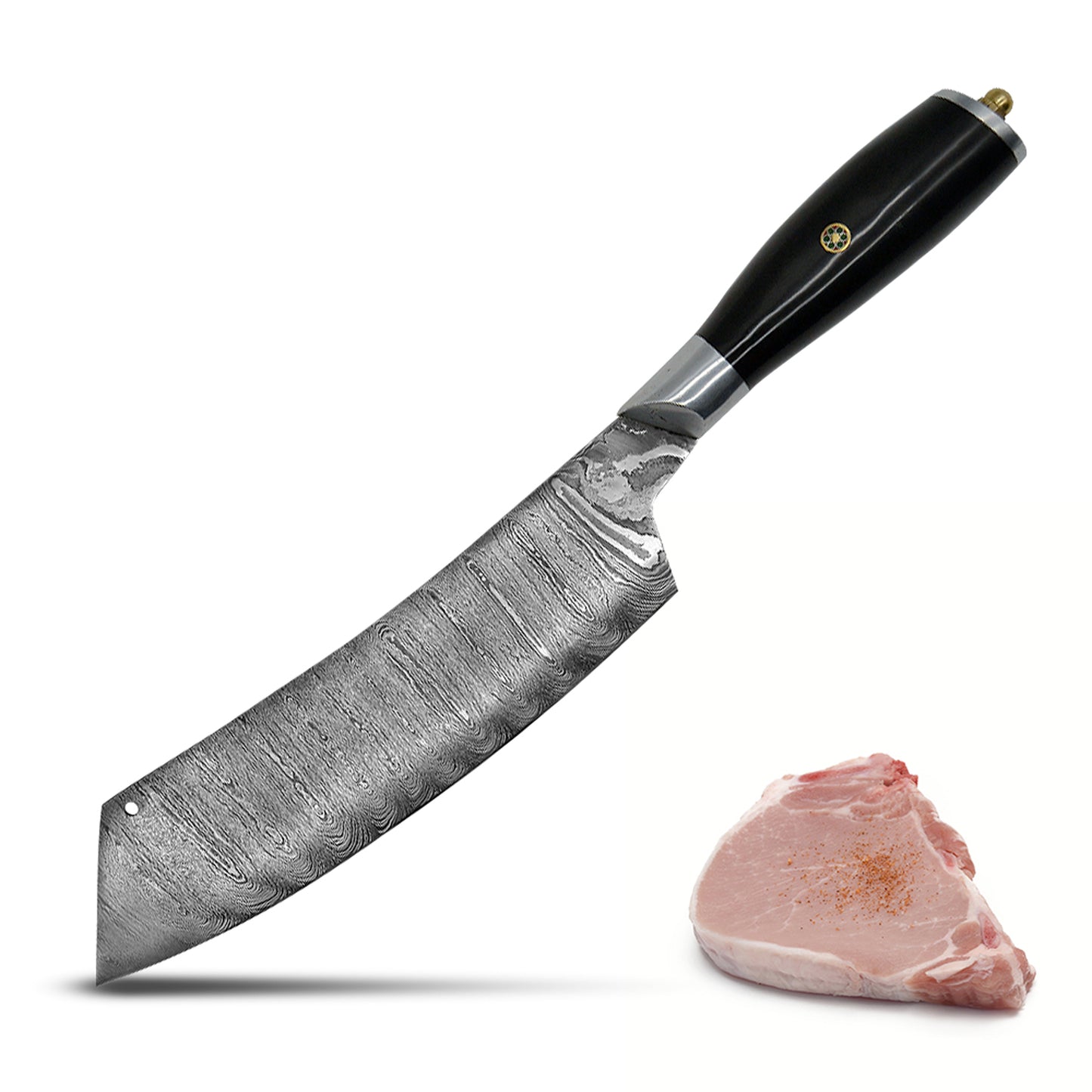 14 Inch Handmade Damascus Steel Chef Knife with Sheath and Sharpening Tool - TOPHATTER'S ARMORY DEALS Collectible Weapons - Tophatter Daily Deals