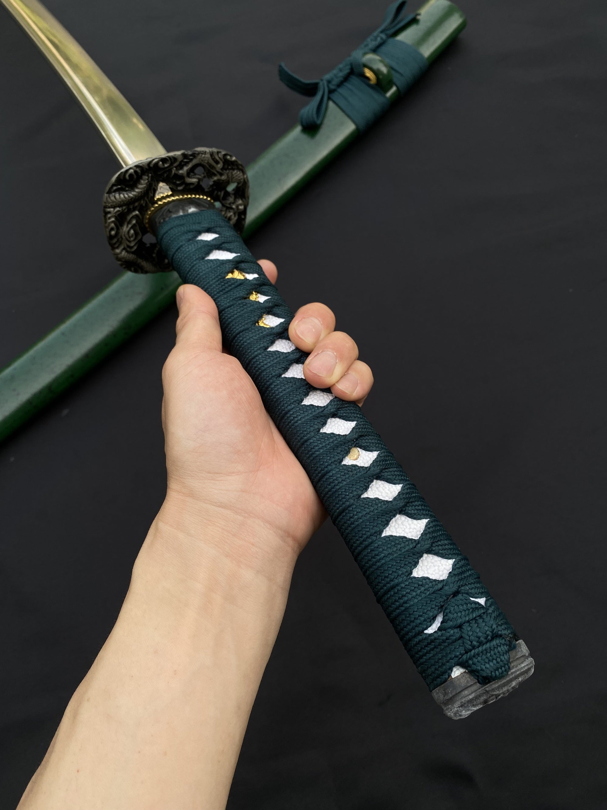 Japanese Samurai Katana-Green Dragon - Tophatter Daily Deals