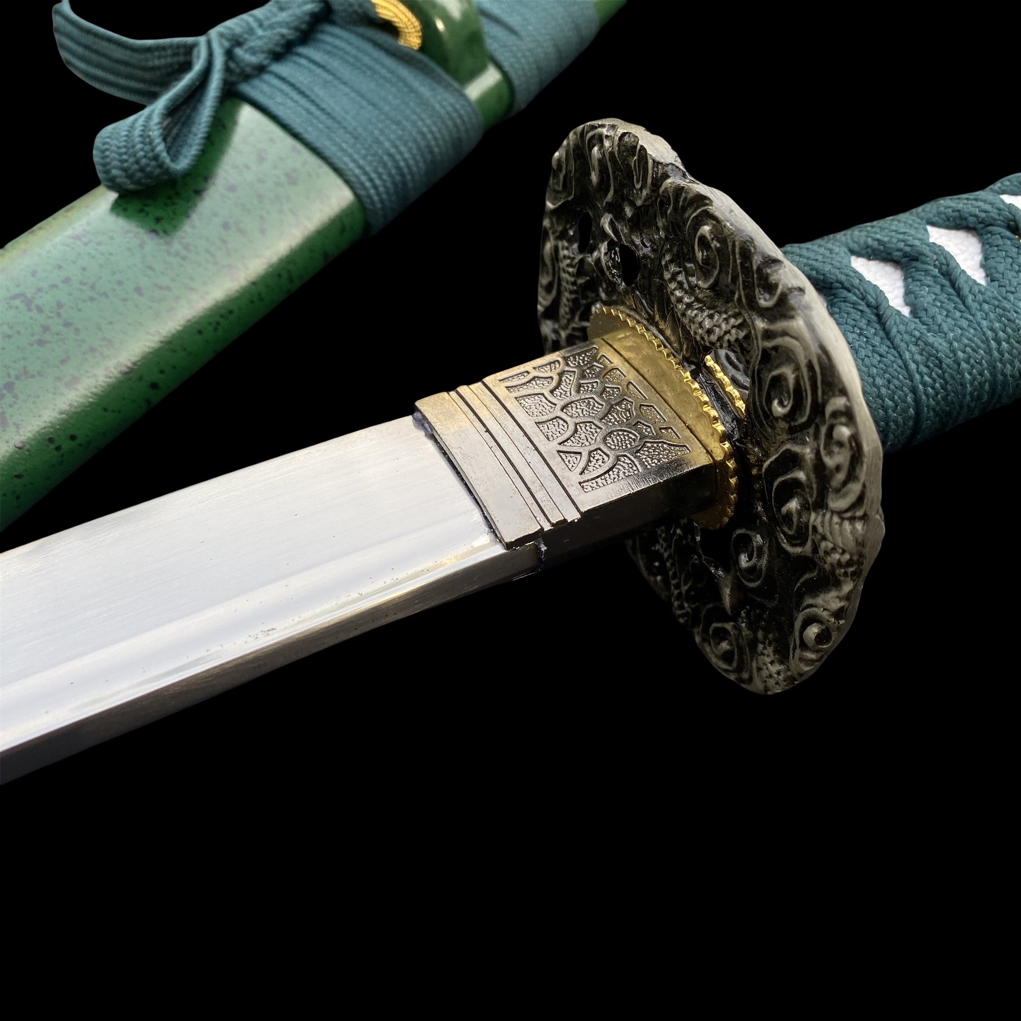 Japanese Samurai Katana-Green Dragon - Tophatter Daily Deals