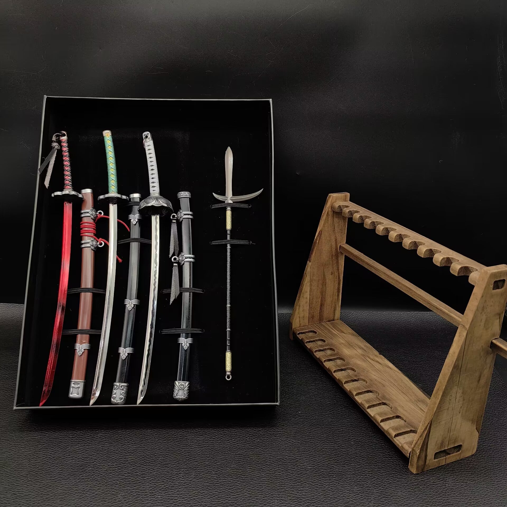 Kusabimaru Gracious Gift of Tears Open Gate Isshin Spear 4 In 1 Pack 4 Weapon & Stand - Tophatter Daily Deals