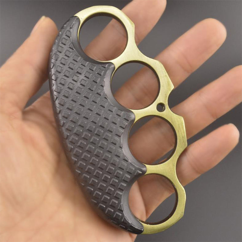 Self-Defense Broken Window Solid Brass Knuckle Duster Bronze - Tophatter Daily Deals