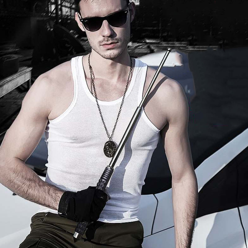Self-defense three-section telescopic stick - Tophatter Daily Deals