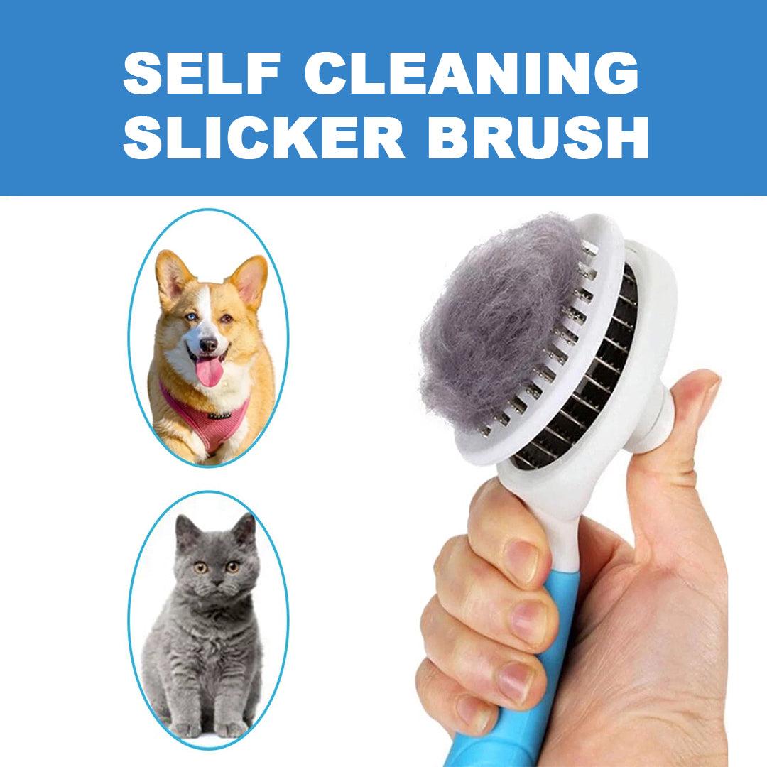 Pin Brushes for Dogs - Pet Dog Cat Brush Grooming Slicker Self Cleaning Slicker Brush Massage Hair Comb Pet Products - Tophatter Daily Deals