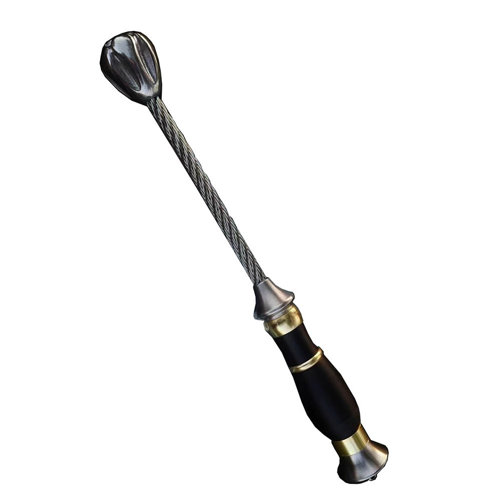 Self Defense Tactical Whip With Stainless Steel Hammer Head 11.0 inch Self Defense Baton - Tophatter Daily Deals