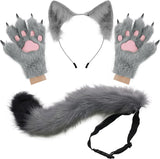 Set Di Guanti per Cosplay Con Orecchie Soffici, per Halloween, Natale, Carnevale, Feste - Tophatter Daily Deals