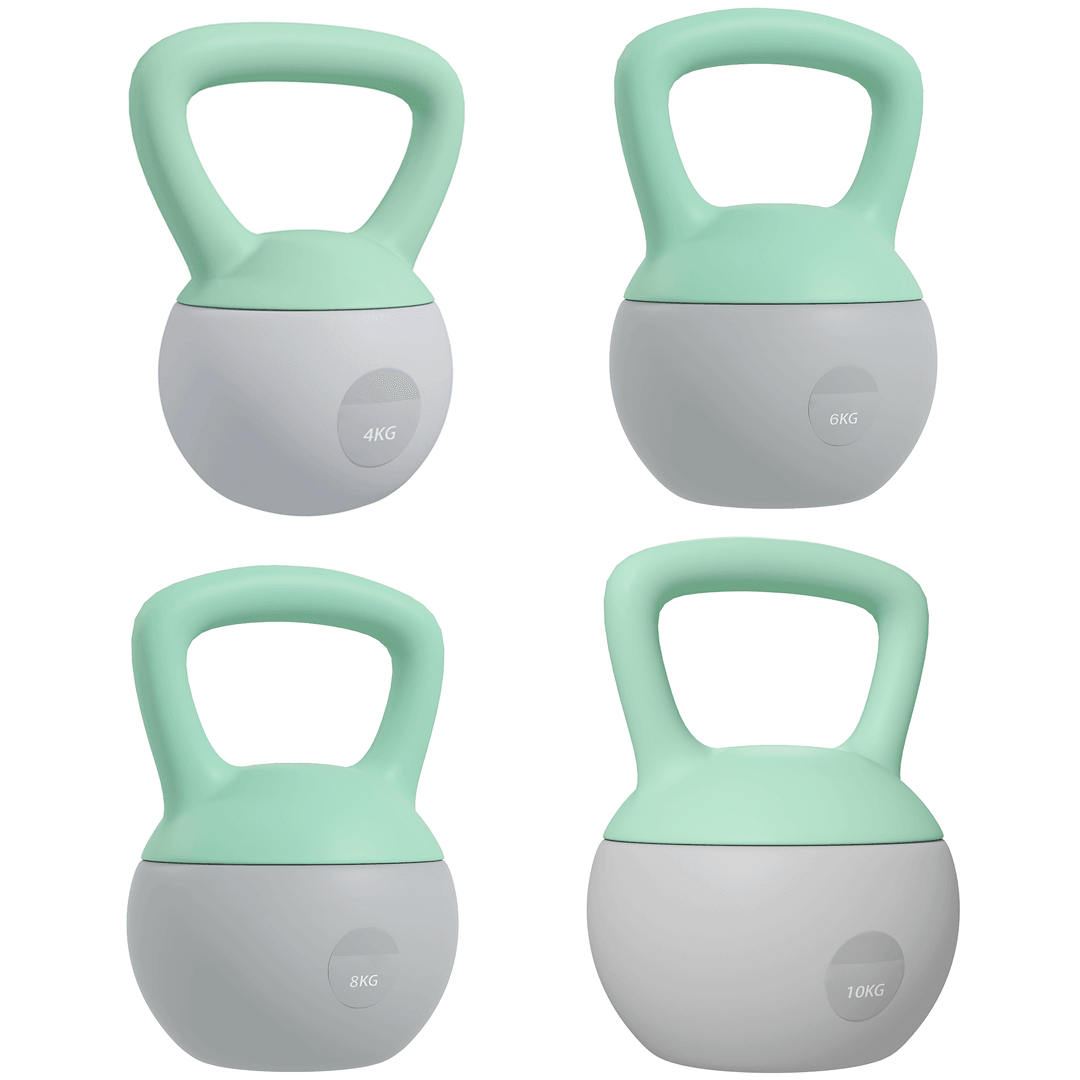 Soft Kettlebell Set - Kettlebell with Soft Body and Non-Slip Handle | Safe & Comfortable for Home & Gym Training Full Set (4+6+8+10)Kg Kettlebell - Tophatter Daily Deals