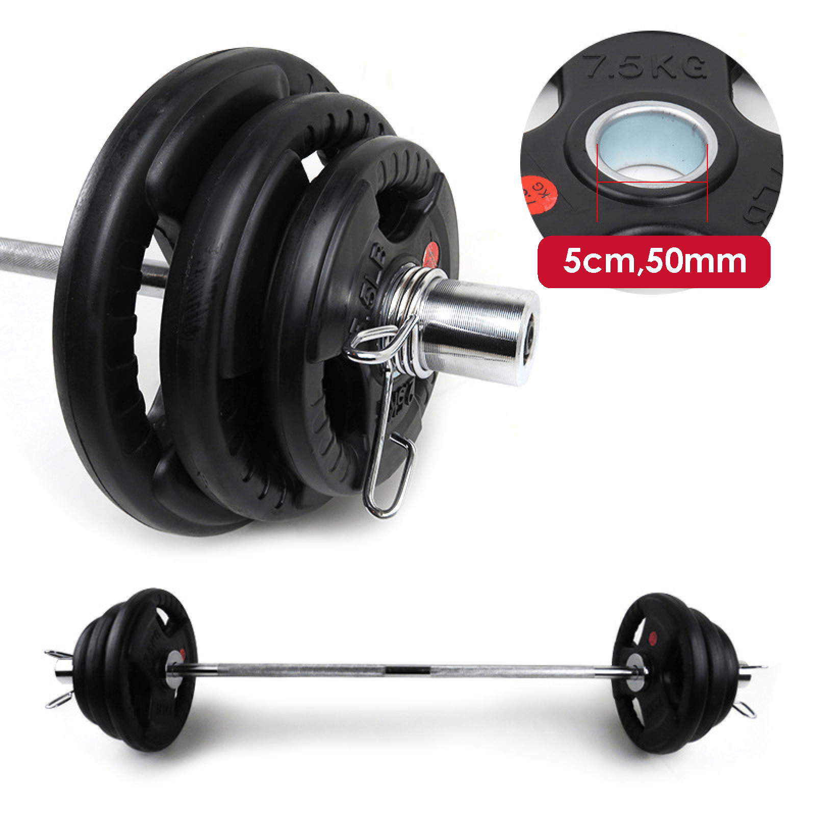 Weight Plates Set - Cast Iron 2" Hole Disc Dumbbell Olympic Barbell Weights Pair Exercise & Fitness - Tophatter Daily Deals