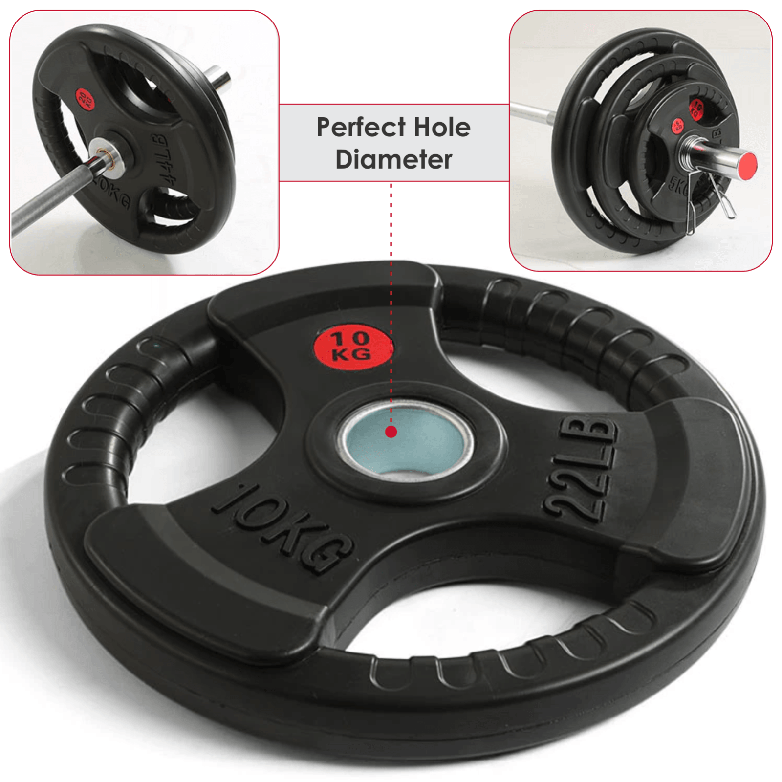 Weight Plates Set - Cast Iron 2" Hole Disc Dumbbell Olympic Barbell Weights Pair Exercise & Fitness - Tophatter Daily Deals