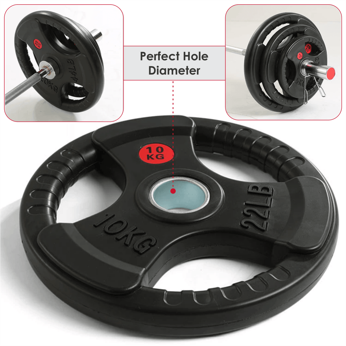 Weight Plates Set - Cast Iron 2" Hole Disc Dumbbell Olympic Barbell Weights Pair Exercise & Fitness - Tophatter Daily Deals