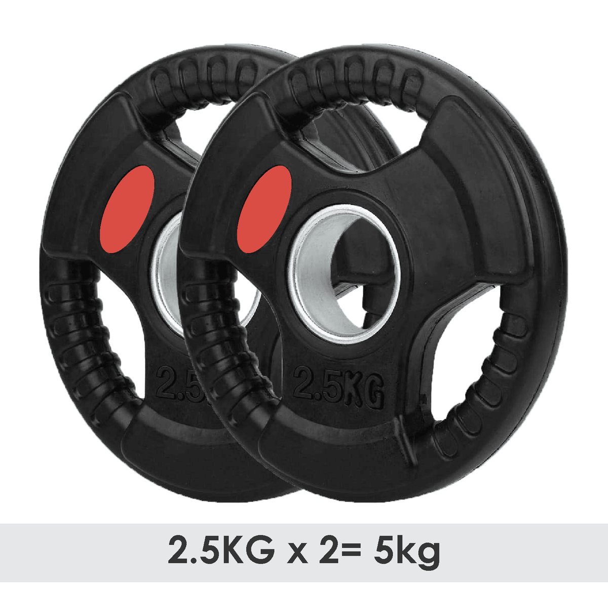 Weight Plates Set - Cast Iron 2" Hole Disc Dumbbell Olympic Barbell Weights Pair 2.5x2=5 Exercise & Fitness - Tophatter Daily Deals