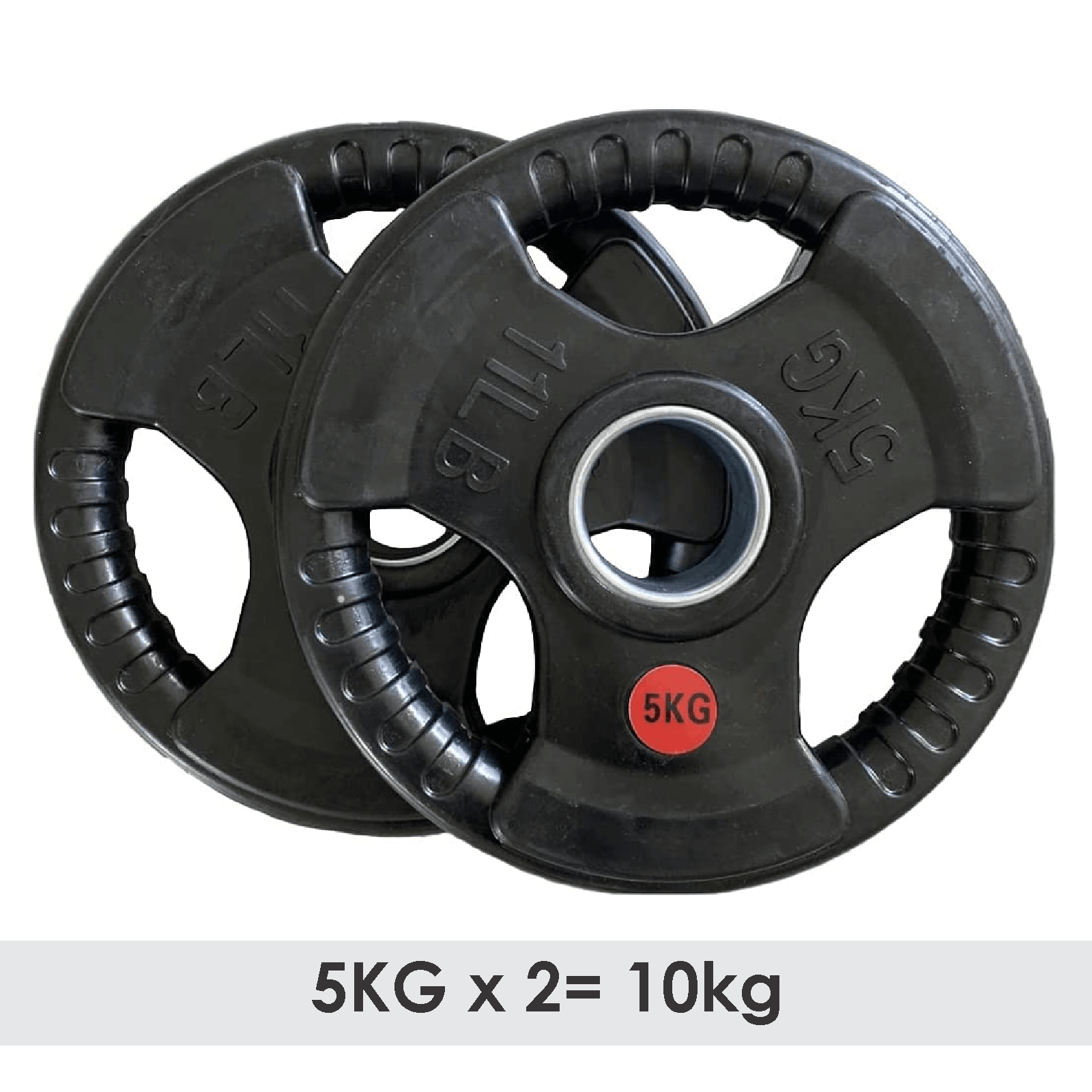 Weight Plates Set - Cast Iron 2" Hole Disc Dumbbell Olympic Barbell Weights Pair 5x2=10 Exercise & Fitness - Tophatter Daily Deals