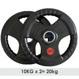 Weight Plates Set - Cast Iron 2" Hole Disc Dumbbell Olympic Barbell Weights Pair 10x2=20 Exercise & Fitness - Tophatter Daily Deals