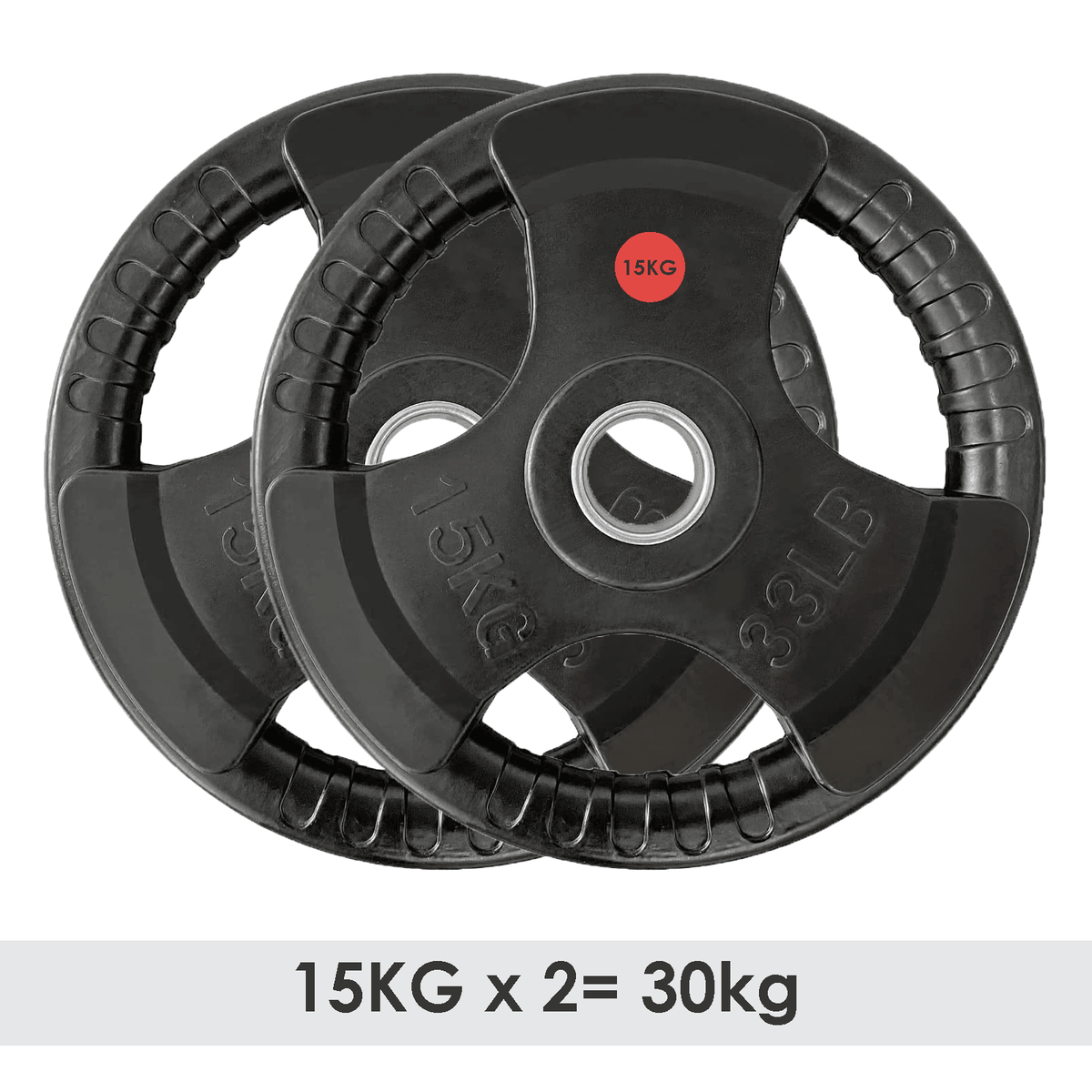 Weight Plates Set - Cast Iron 2" Hole Disc Dumbbell Olympic Barbell Weights Pair 15x2=30 Exercise & Fitness - Tophatter Daily Deals