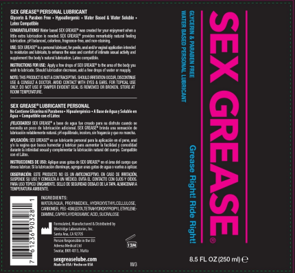 Sex Grease Water Based Personal Lubricant 8.5 Ounce Bottle > Lube > Speciality Exempt - Tophatter Daily Deals