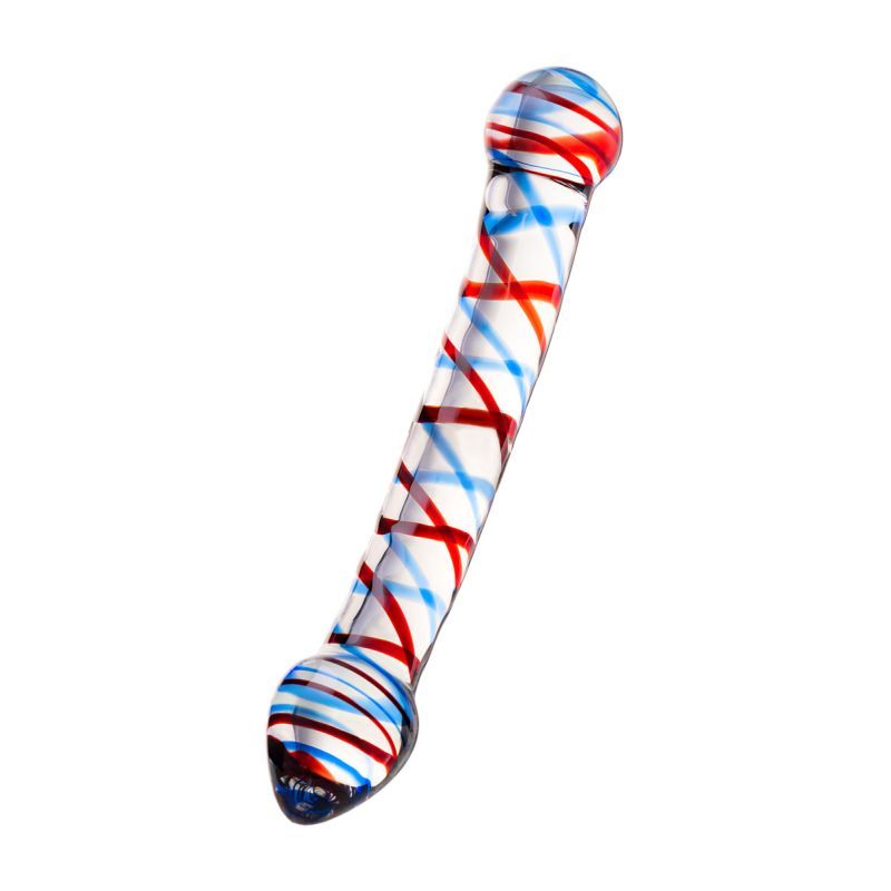 Sexus Glass Dildo Curved Blue Red 20 Centimeters > Glass > Dildos - Tophatter Daily Deals