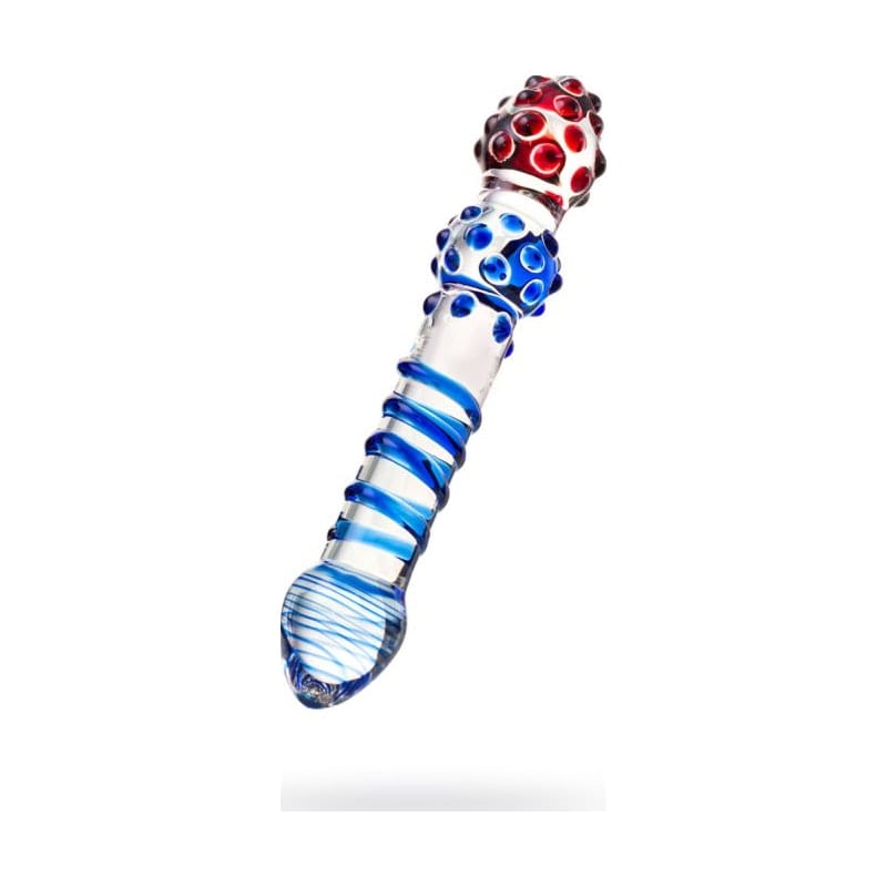 Sexus Glass Dildo in Blue and Red 20.5cm Elegant > Glass > Dildos - Tophatter Daily Deals