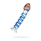 Sexus Glass Dildo with Blue Swirls 18cm > Glass > Dildos - Tophatter Daily Deals